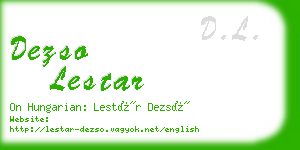 dezso lestar business card